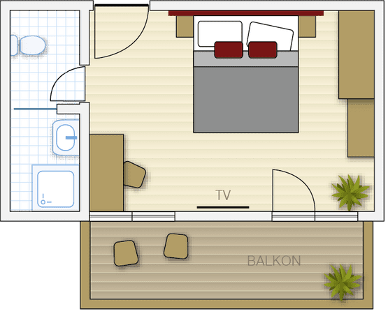 Familienzimmer 2 (ca. 45 m²):