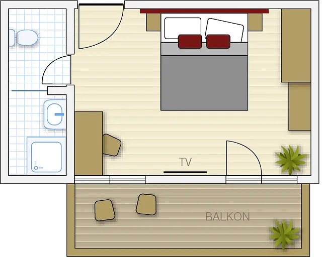 Familienzimmer 2 (ca. 45 m²):