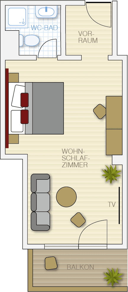 Familienzimmer 2 (ca. 45 m²):