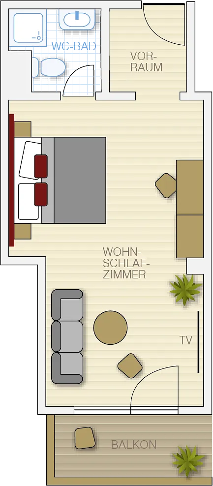 Familienzimmer 2 (ca. 45 m²):
