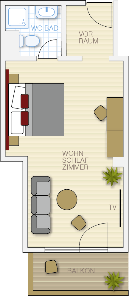 Familienzimmer 2 (ca. 45 m²):